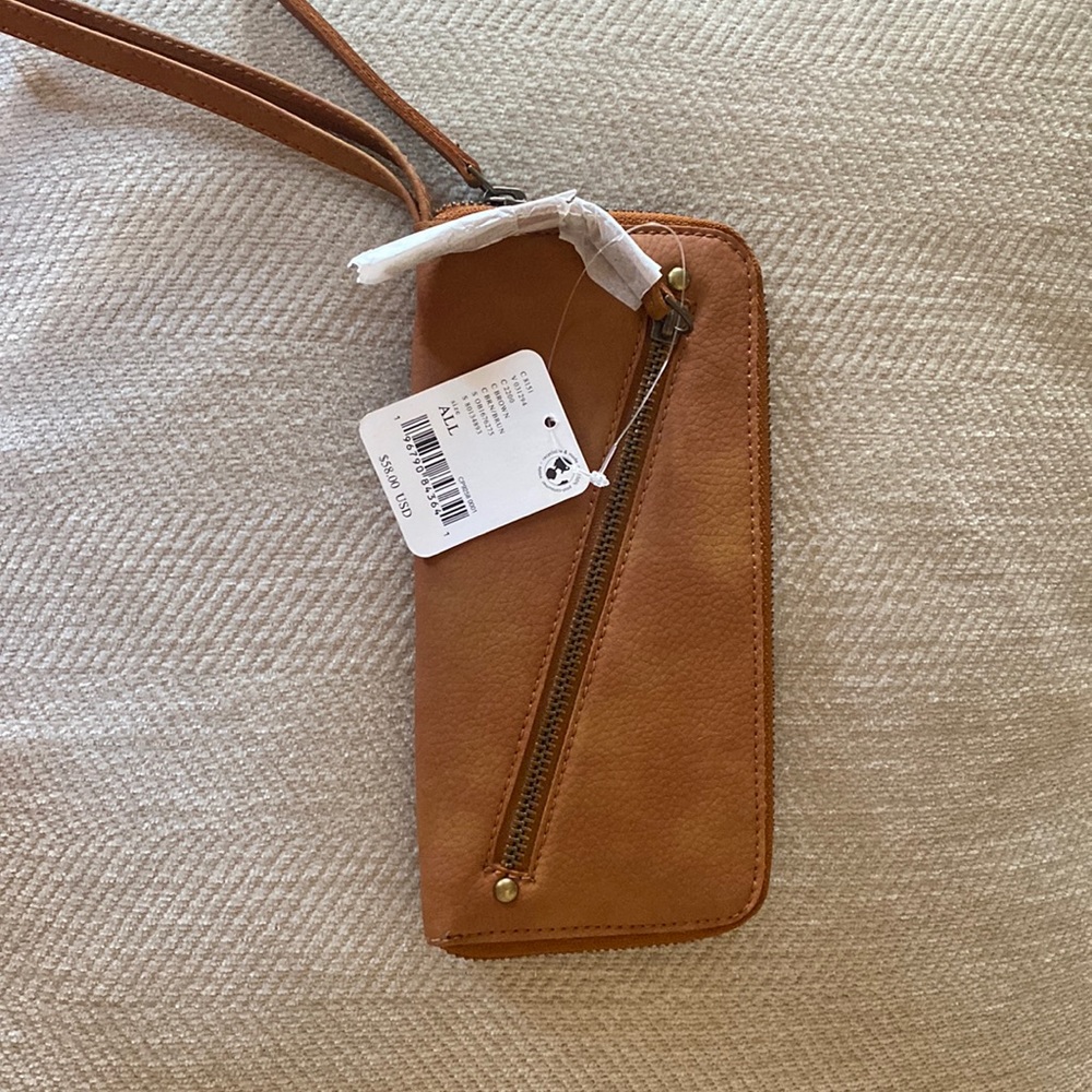 Brown free people wallet